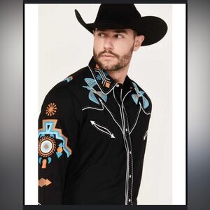 SCULLY MEN'S PHOENIX EMBROIDERED RETRO LONG SLEEVE WESTERN SHIRT